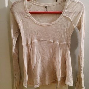 Free people long sleeve light pink shirt.